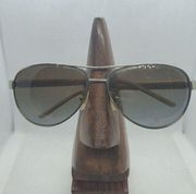 Ralph Lauren Polarized Silver & Tan Aviator Sunglasses