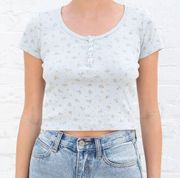 Brandy Melville  Zelly Floral Eyelet Top