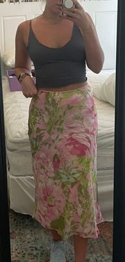 Vintage 90s Floral Midi Skirt