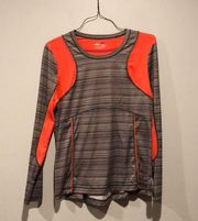 Fila Sport Running Grey and Neon Mesh Long Sleeve