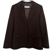 MaxMara 100% Virgin Wool Brown Blazer Jacket Size 8