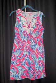Lilly Pulitzer HARPER SHIFT dress cosmic coral cracked up XS