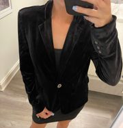 Velvet Notch Collar Blazer 