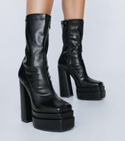 Faux Leather Platform Boot