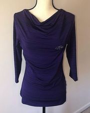 Baltimore Ravens Drape Neck Ladies Top Shirt Small NFL Football