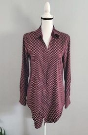 Philosophy Republic Clothing Red Oversized Polka Dot Button Down Top XS