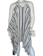 Goa Beachwear By  Striped Pom Pom Trim Swim Cover Up