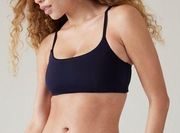 New ATHLETA M Scoop Bikini Top D DD  Medium -Dress Blue