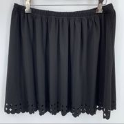 Susana Monaco black skirt laser cutout border M