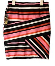 NYCC NEW YORK CLOTHING COMPANY MULTICOLOR STRIPED SKIRT MEDIUM