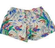 Columbia Womens Bogata Bay Tropical Floral Printed White Shorts Size XS