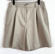 Callaway Tan Khaki Pleated High Waisted Golf Shorts Women’s 6