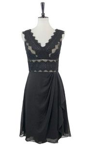 JS Collections Women's Dress Cocktail Party Black Lace Fit & Flare Dress Size 6