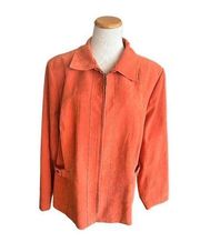 Womens Dress Barn Coral Faux Suede Lightweight Jacket - Sz 22W