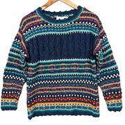 Vintage The Limited Petite Small Womens Sweater Hand Knit Striped Multicolor 90s