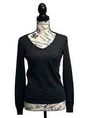 Ann Taylor sweater Women’s  size SP gray merino wool blend v-neck pullover