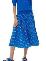 Chinti & Parker Ciao Pleated Blue Midi Skirt US 10