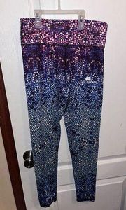 Lotus Legging Athletic AquaPurple Mosaic Size Small Athleisure Yoga Work…