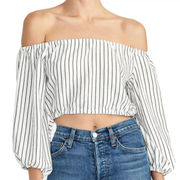 Rachel  Off Shoulder Striped crop top