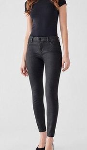 DL 1961 coated black denim Florence ankle size 31