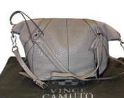 Vince Camuto Siny Satchel Leather Shoulder bag Taupe Shadow Grey New NWT Dust ba