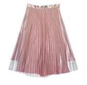 NWT Ted Baker Glaycie in Pink Satin Flared A-line Pleated Midi Skirt 3 / US 8