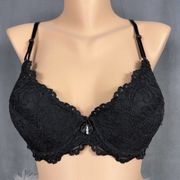 Smart & Sexy Bra Women's Size 38B Black Lace Push Up Balconette Underwire 85046