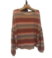 Womens Wonderly striped waffle knit balloon sleeve top