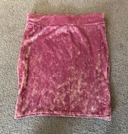 pink velvet skirt