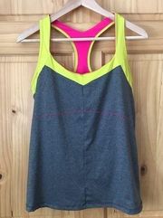 New Balance Lightning Dry neon racer back tank size large