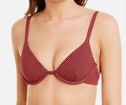 Onia Anna Top Micro Stripe Red Rock Bikini Top