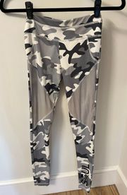 White Grey Camouflage Mesh Leggings