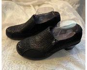 Women's Alegria Black Leather Embossed Shoes Size 42