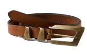 Free People We The Free Parker Brown Leather Angular Belt Size XS/S