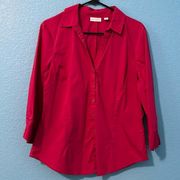 New York and Company red button down top size large