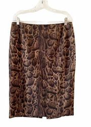 Lafayette 148 Printed Wool Pencil Skirt Size 8 Office Career Professional Fall