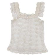 Vintage Y2K Charlotte Russe Sheer Cream Lace Top Square Neck Coquette Cottage