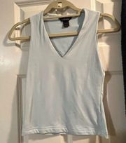 Moda baby blue v neck tank top size xs