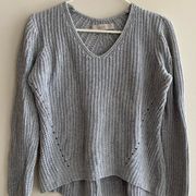Ann Taylor  Grey Sweater, Knit High-Low Sweater, Size S