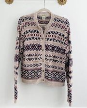 Vintage 90’s  Knit Pattern Cardigan Sweater