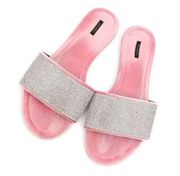 Victoria’s Secret Y2K Barbie Pink Rhinestone Slip On Shoes