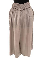 Aritzia Wilfred Nanterre Tassel Smocked Wide Leg Crop Pants Trousers size XS