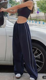 Navy Blue Parachute Pants