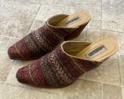 Matisse boho woven block heel mules 