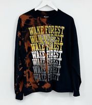 Champion  Wake Forest Demon Deacons Custom Bleach Washed Long Sleeve Shirt Size L