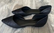 Black Leather Flats