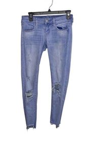 American Eagle   Super Super Stretch Light Wash Super Low Jegging Jeans. Sz 4 R.