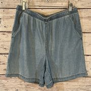 KIM ROGERS Jean Shorts Pull On Elastic Waist w Drawstring-Large