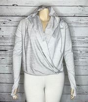 Zyia Size XL Gray Space Dye Multi-Wear Surplice Yoga Top