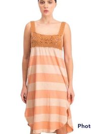 NEW With Tag Free People We The Free Striped Crochet Neck Sleeveless Luca Dress